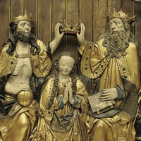 De kroning van Maria met heiligen